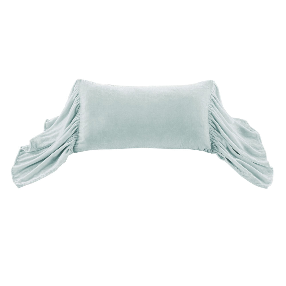 Velvet Long Ruffled Lumbar Pillow