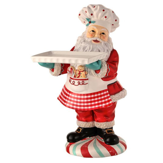 Large Standing Chef Santa with Tray