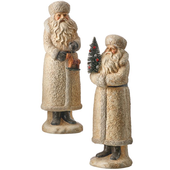 Vintage Cream Santa