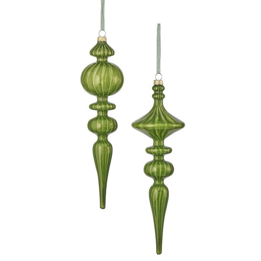 Evergreen Glass Finial Ornament