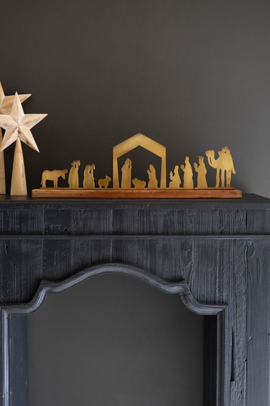 Brass Table Top Nativity