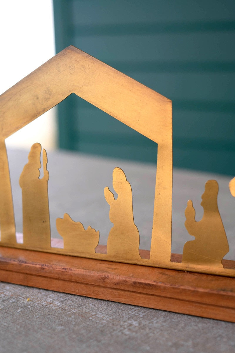 Brass Table Top Nativity