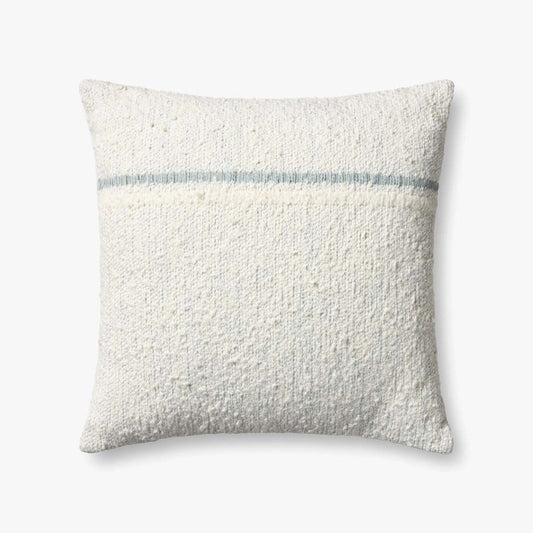 Ivory Blue Stripe Pillow