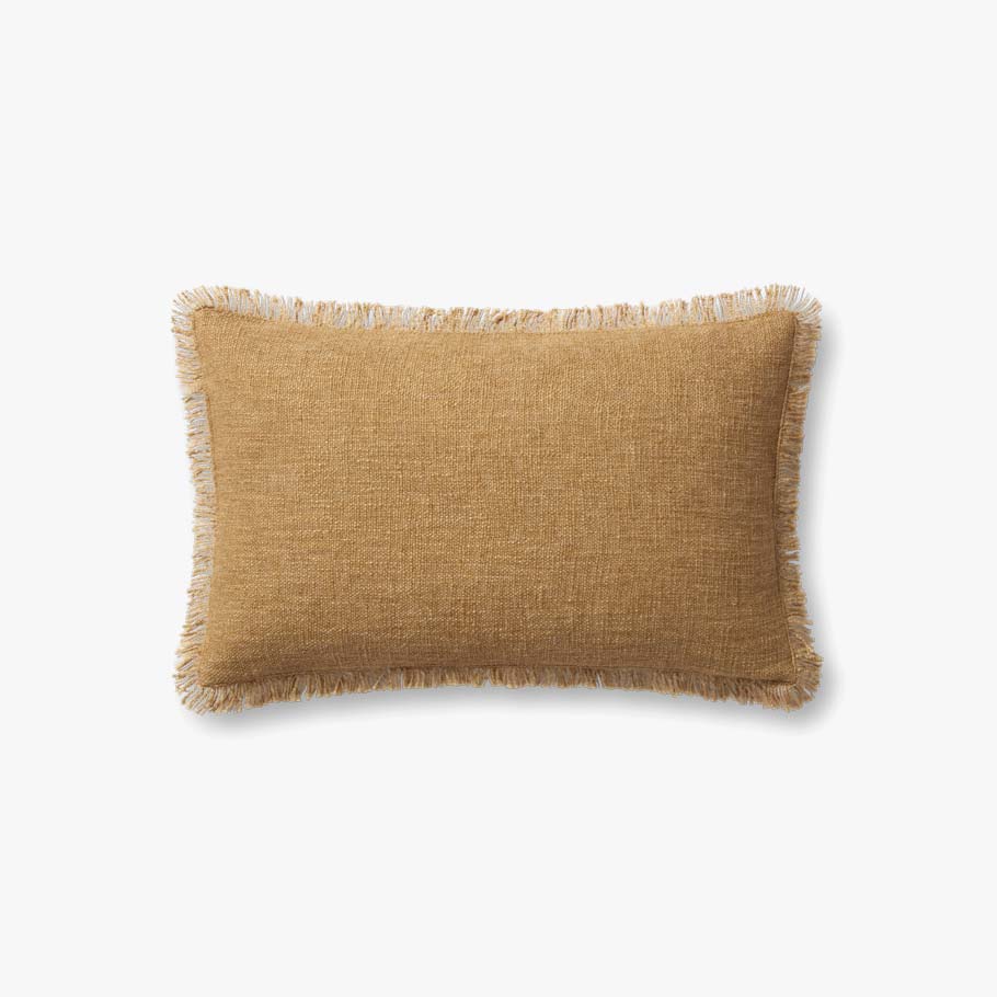 Sable Gold Fringe Lumbar Pillow