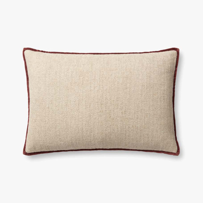 Aveline Ivory & Red Lumbar Pillow