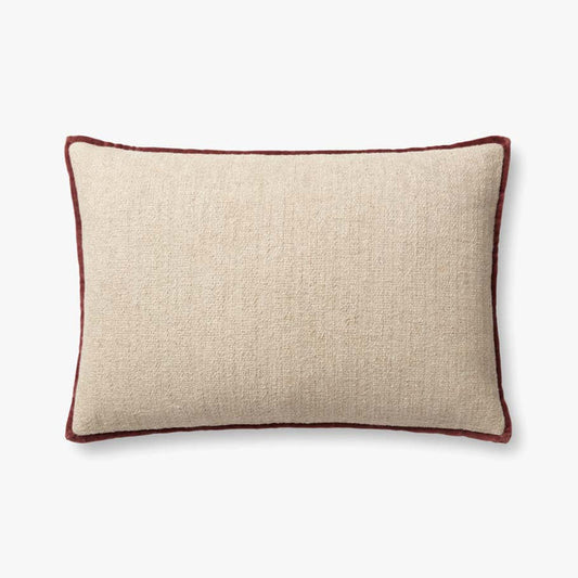 Aveline Ivory & Red Lumbar Pillow