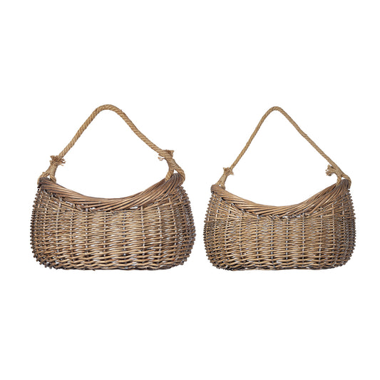 Rope Handled Willow Basket
