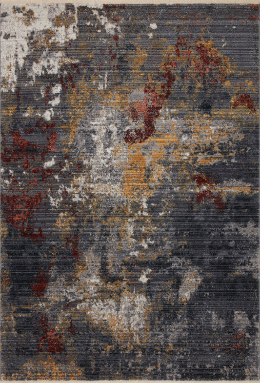 Samra Dark Grey/Spice Rug