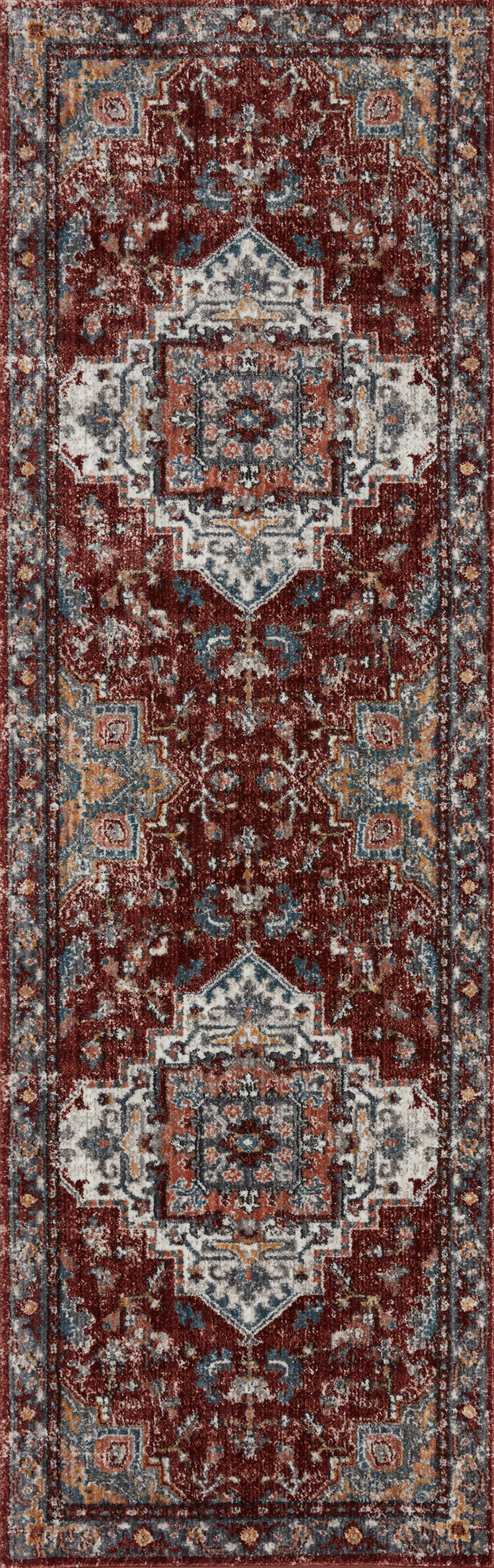 Samra Brick/Grey Rug