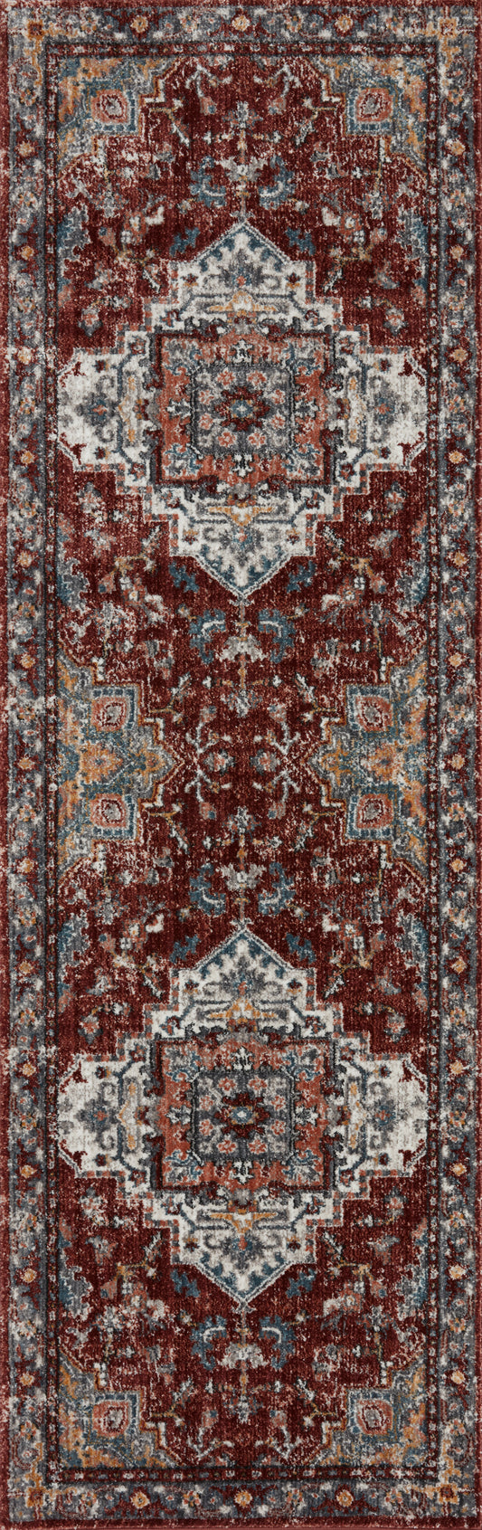 Samra Brick/Grey Rug