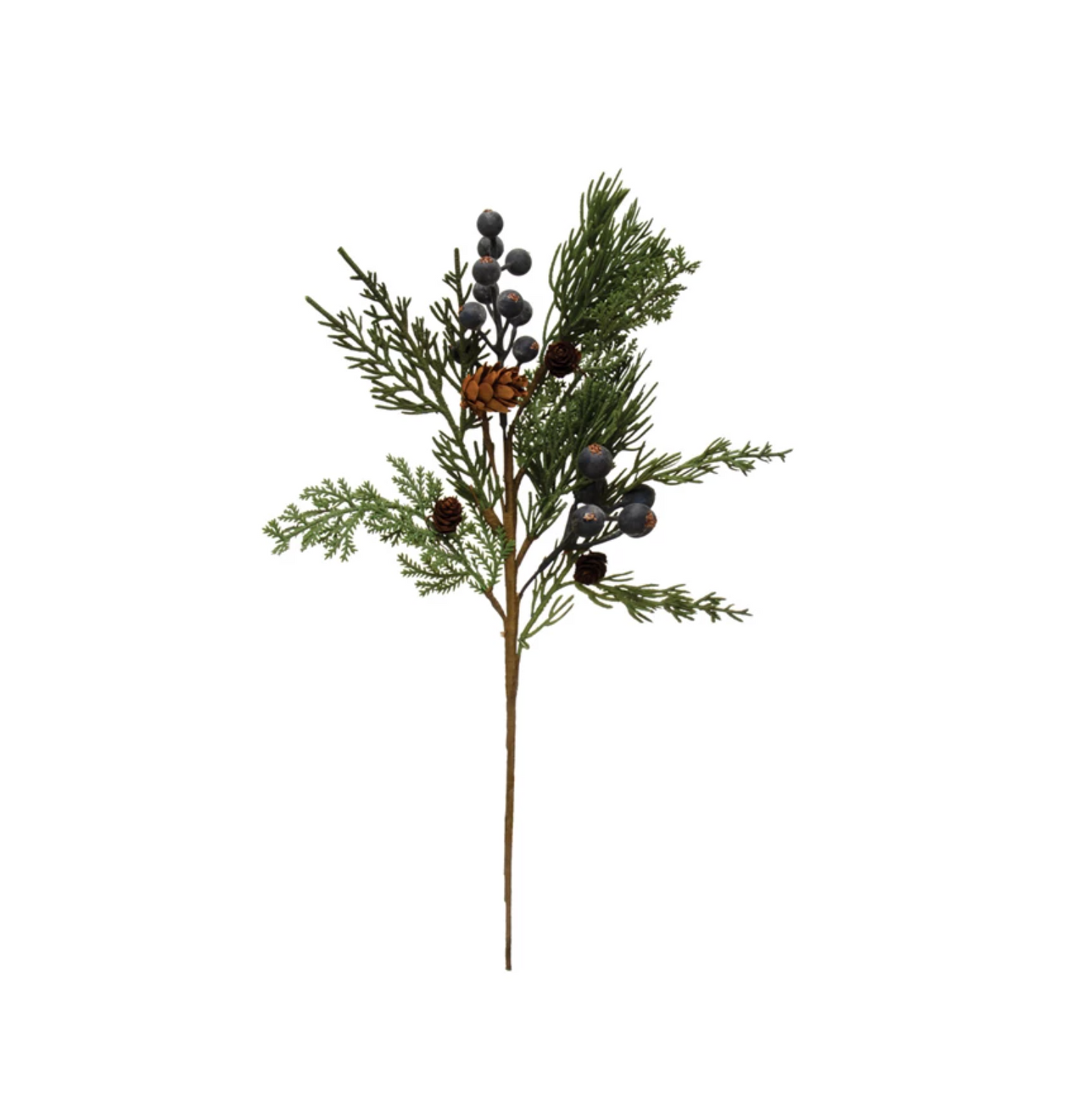 Faux Cypress Pick with Natural Pinecones & Berries