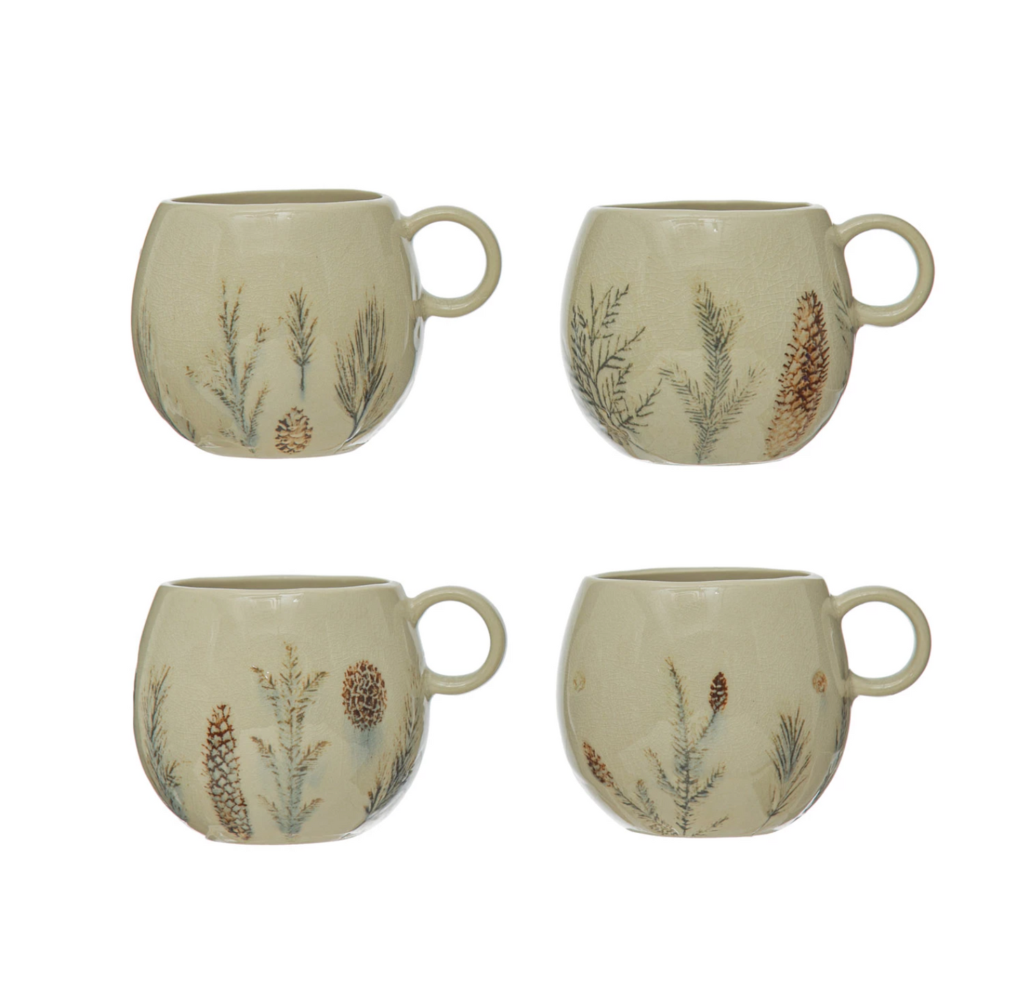 Evergreen Stoneware Mug and Saucer Set