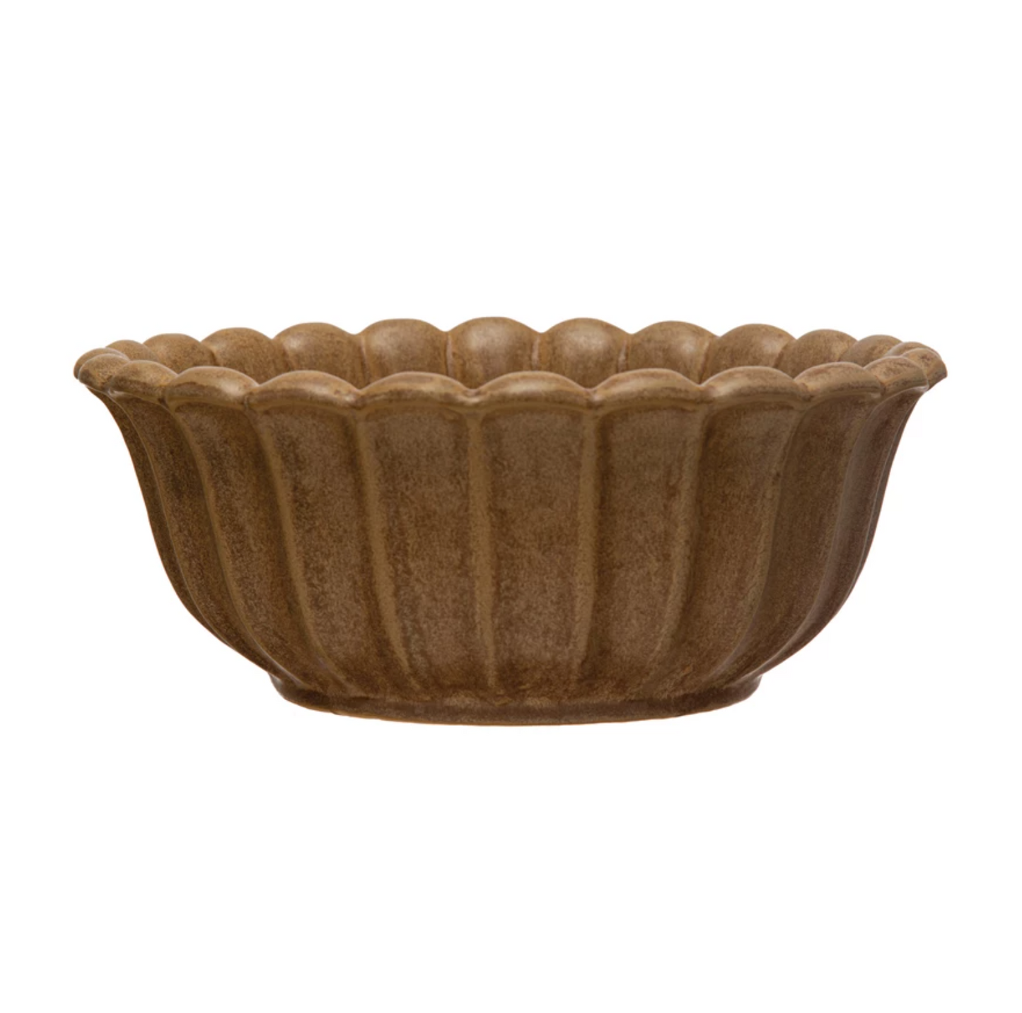 Butterscotch Stoneware Fluted Bowl