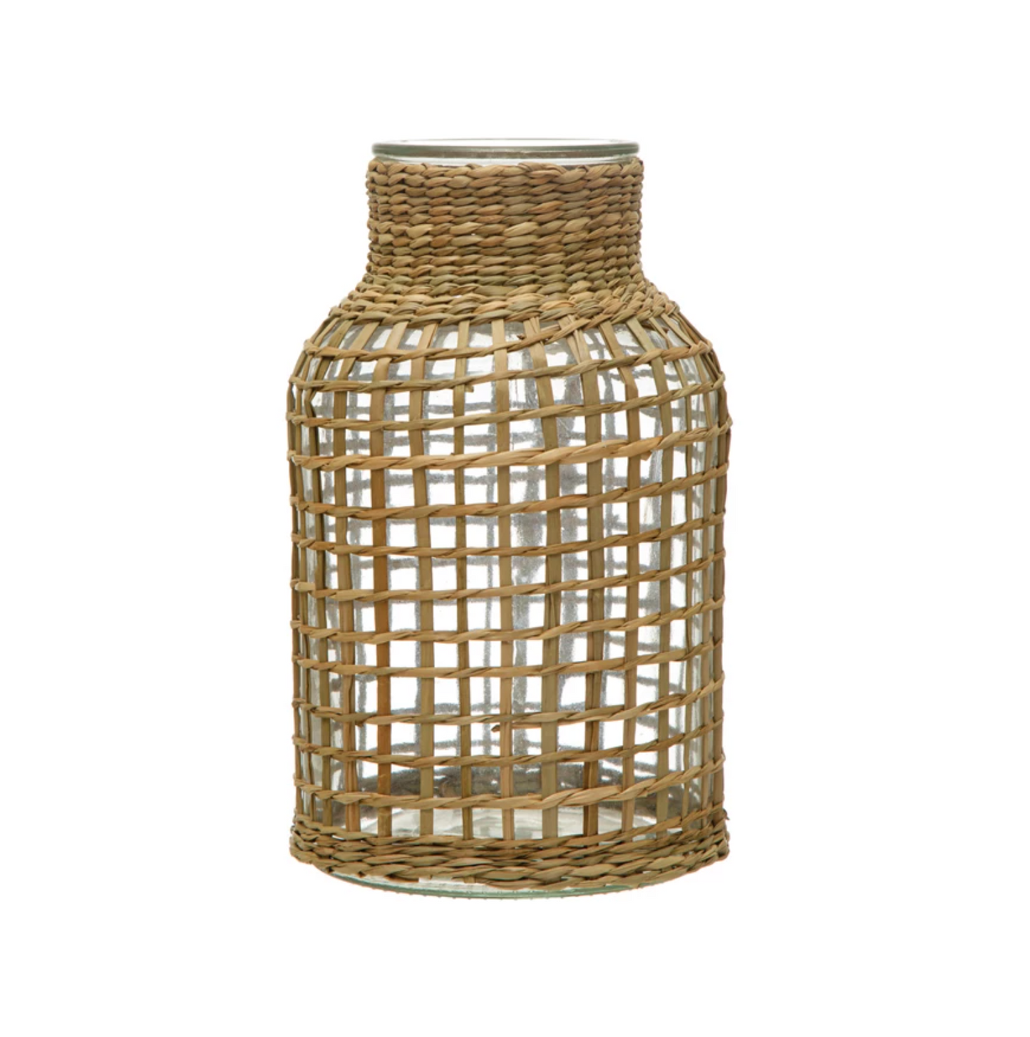 Wicker and Glass Vase