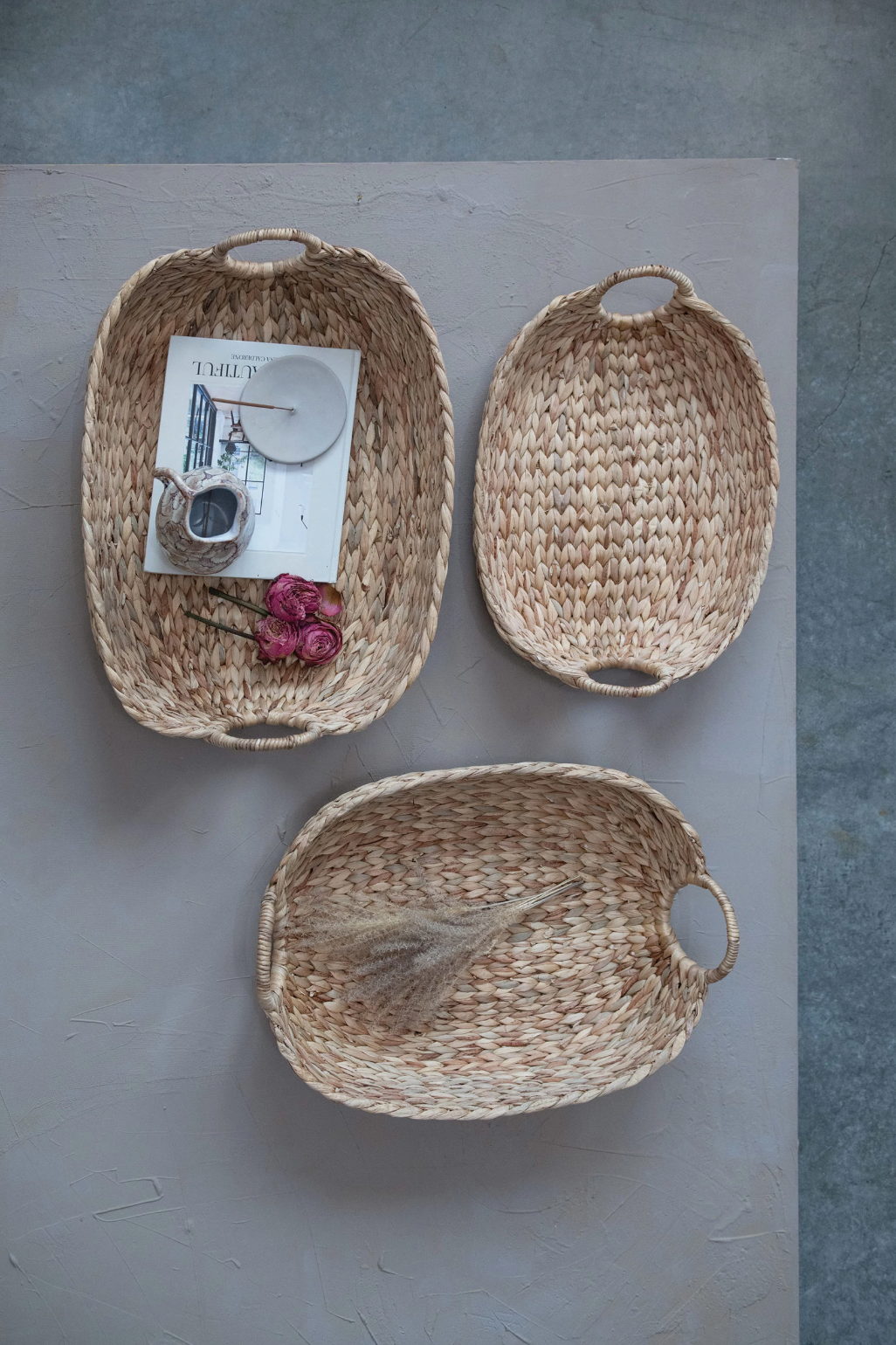 Hand-Woven Water Hyacinth Baskets
