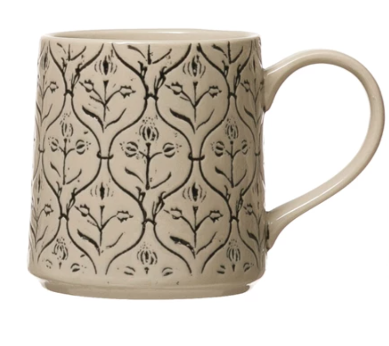 Vintage Inspired Hand-Stamped Mugs