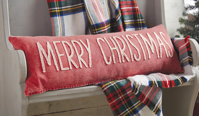 Merry Christmas Washed Pillow