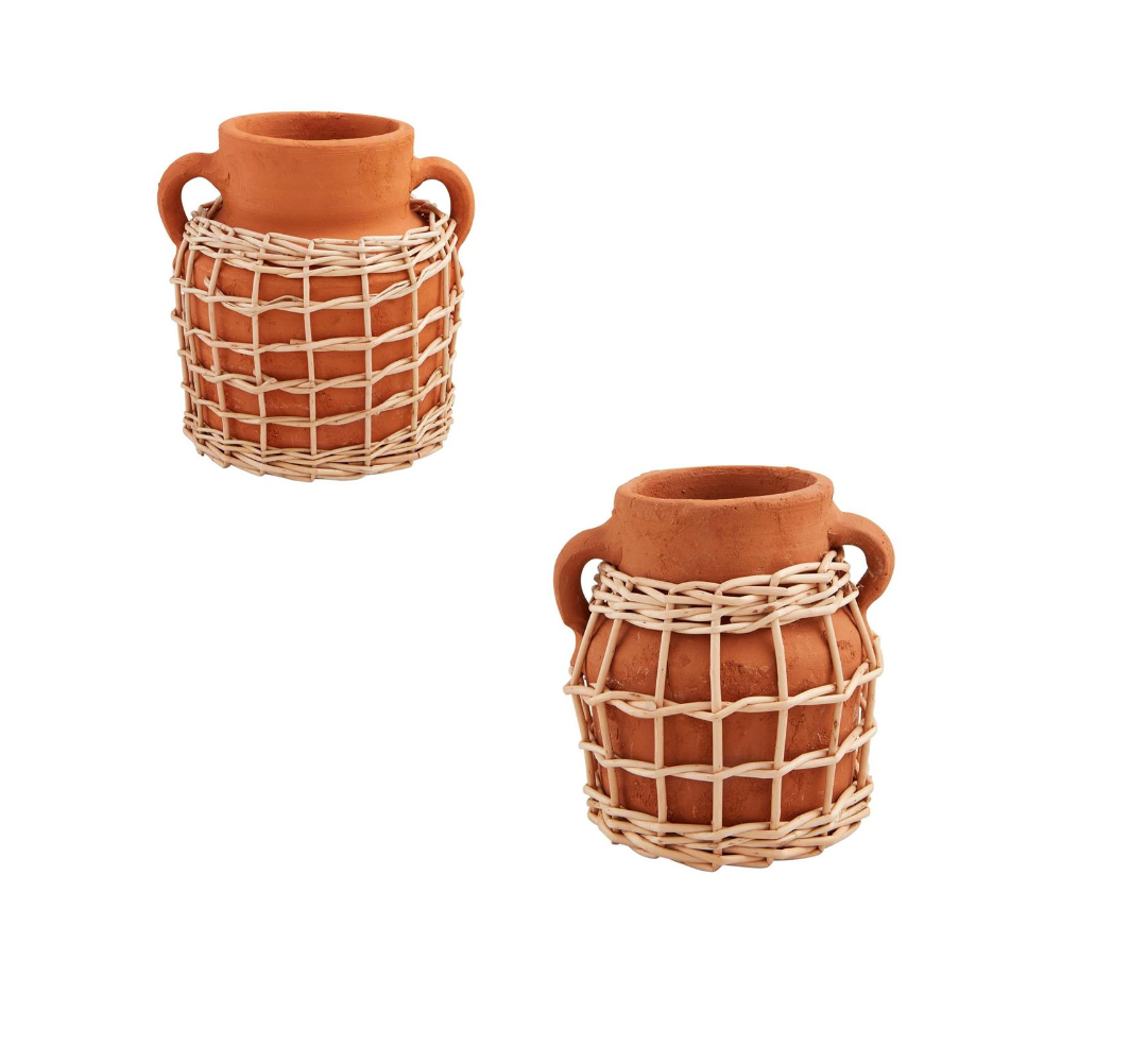 Terracotta Woven Vase
