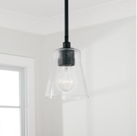 Jackie Matte Black Semi-Flush Mount / Pendant