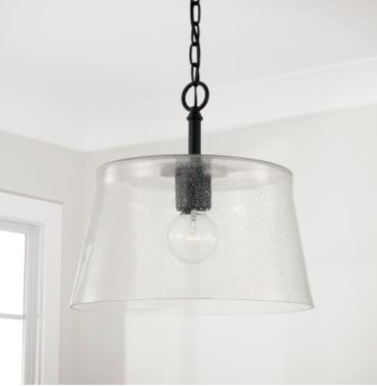 Jackie Matte Black Semi-Flush Mount / Pendant