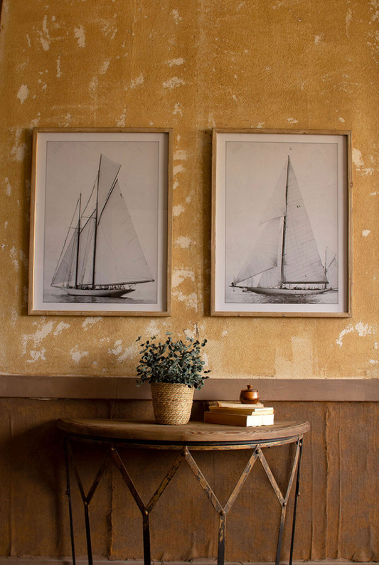 Framed Sailboat Prints Under Glass Set