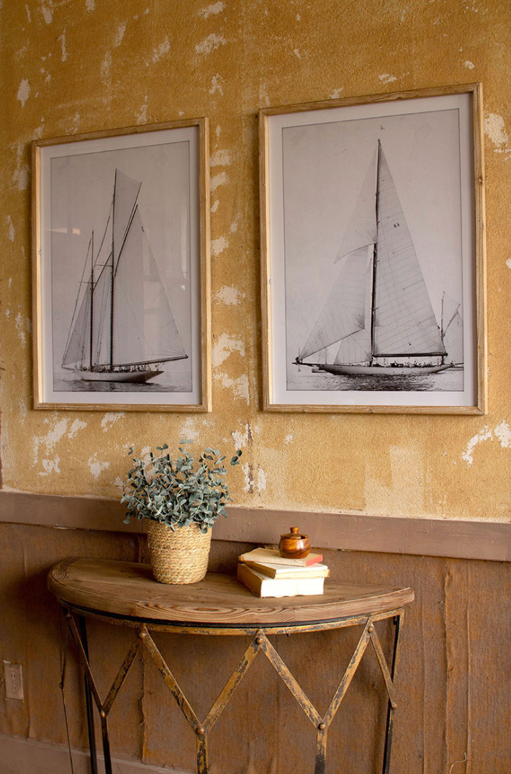 Framed Sailboat Prints Under Glass Set