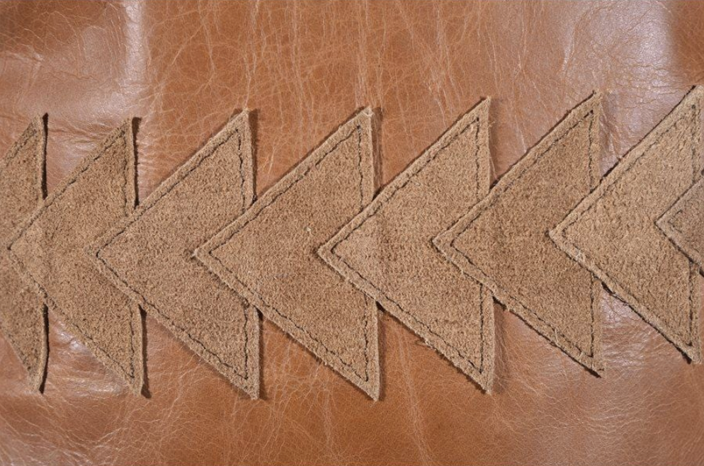 Leather Arrow Tasseled Lumbar Pillow