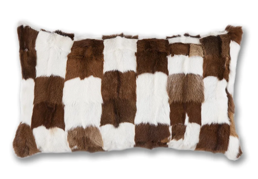 Patched Hide Lumbar Pillow