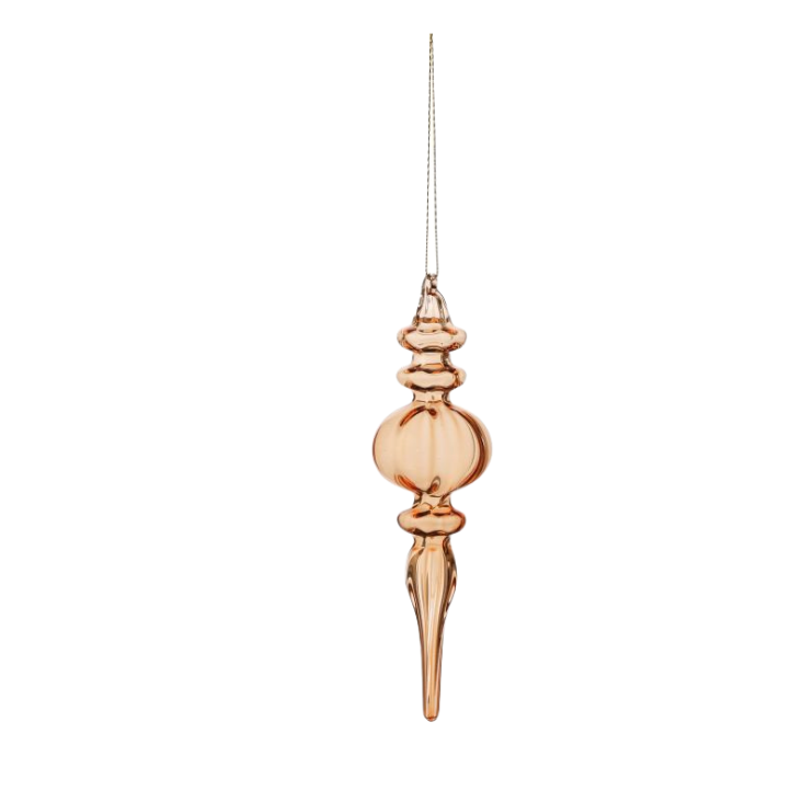 Apricot Glass Finial Ornament