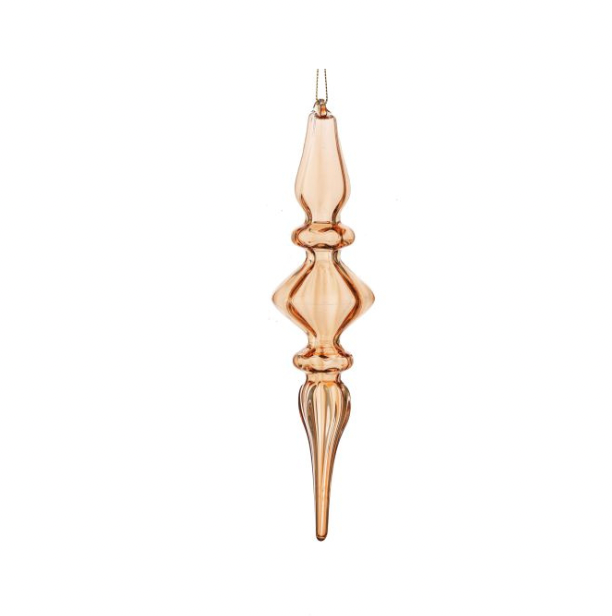 Apricot Glass Finial Ornament