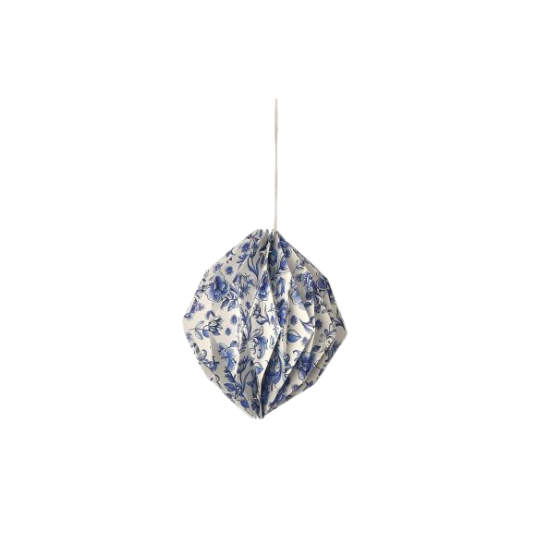 Blue Toile Honeycomb Ornaments
