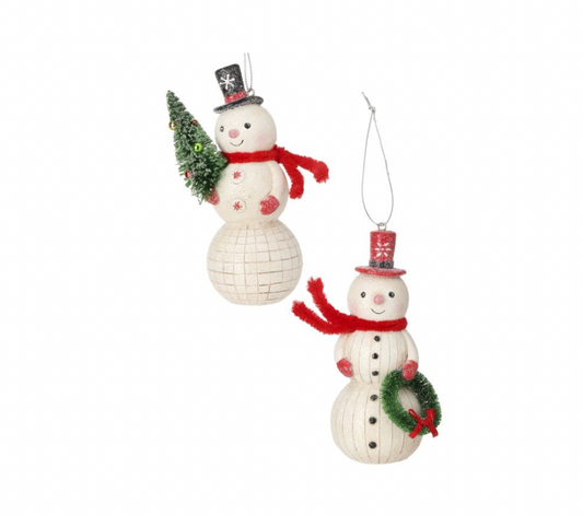 Vintage Village Snowman Ornament
