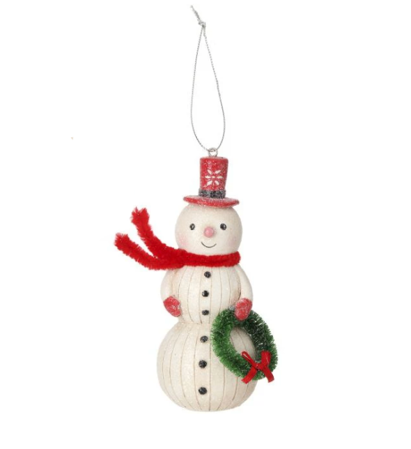 Vintage Village Snowman Ornament