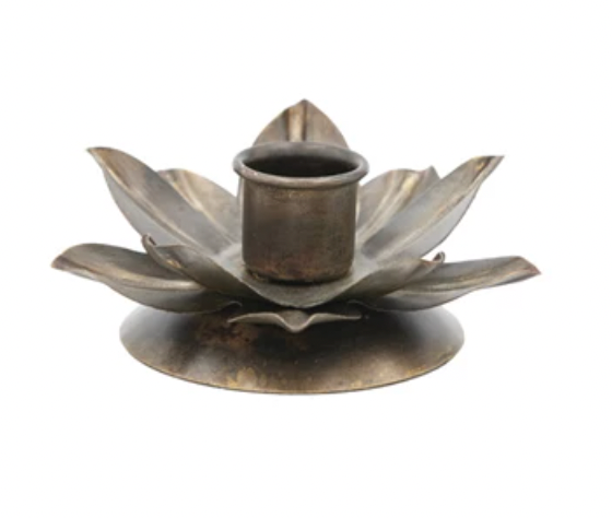 Metal Floral Taper Holder