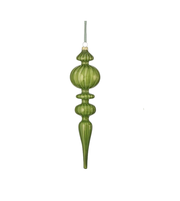 Evergreen Glass Finial Ornament