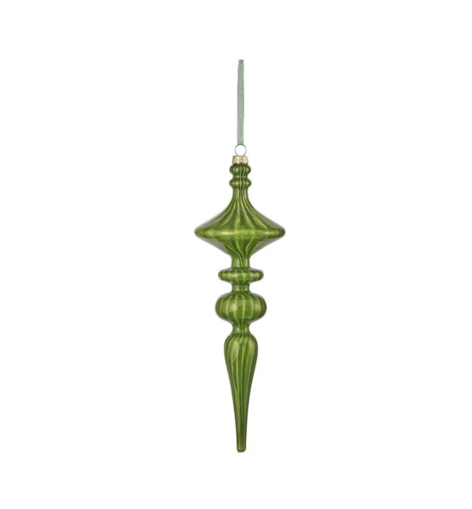 Evergreen Glass Finial Ornament