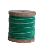 Velvet Ribbon on Wood Spools