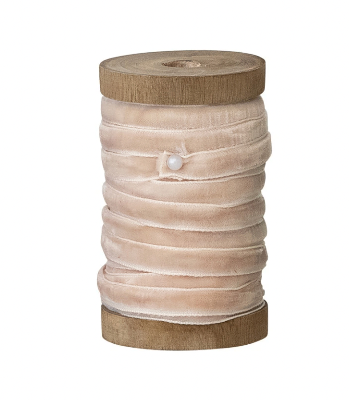 Velvet Ribbon on Wood Spools