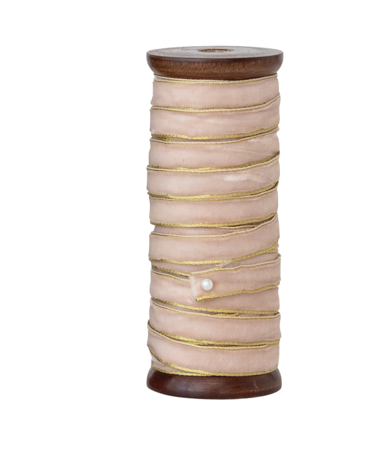 Velvet Ribbon on Wood Spools