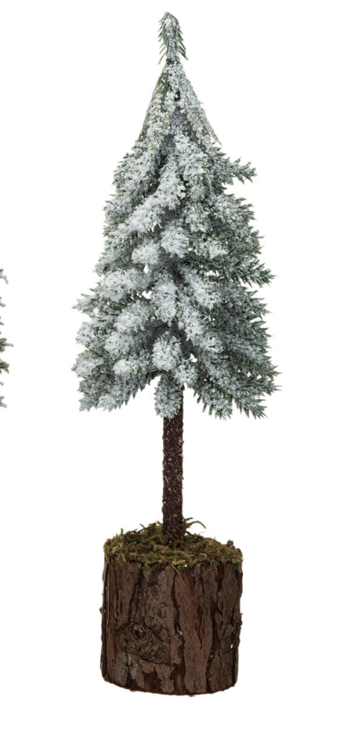 Faux Fir Tree w/ Wood & Moss Base