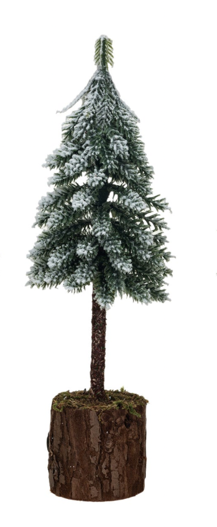 Faux Fir Tree w/ Wood & Moss Base