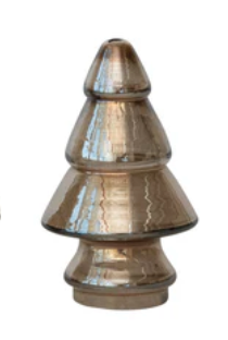 Blue Collection Embossed Mercury Glass Tree