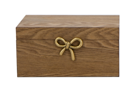 Gold Bow Wooden Storage Boxes