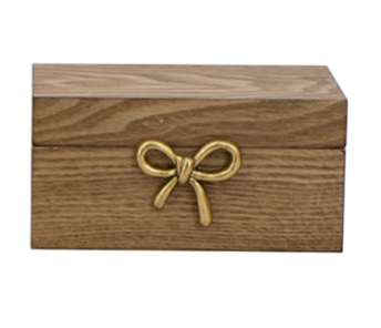 Gold Bow Wooden Storage Boxes