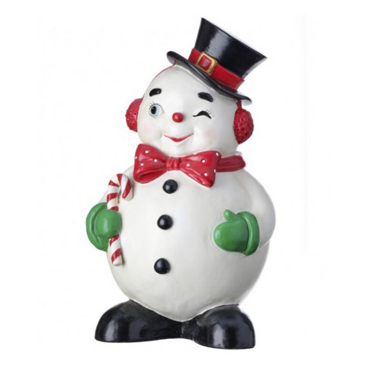 Standing Winking Jolly Snowman