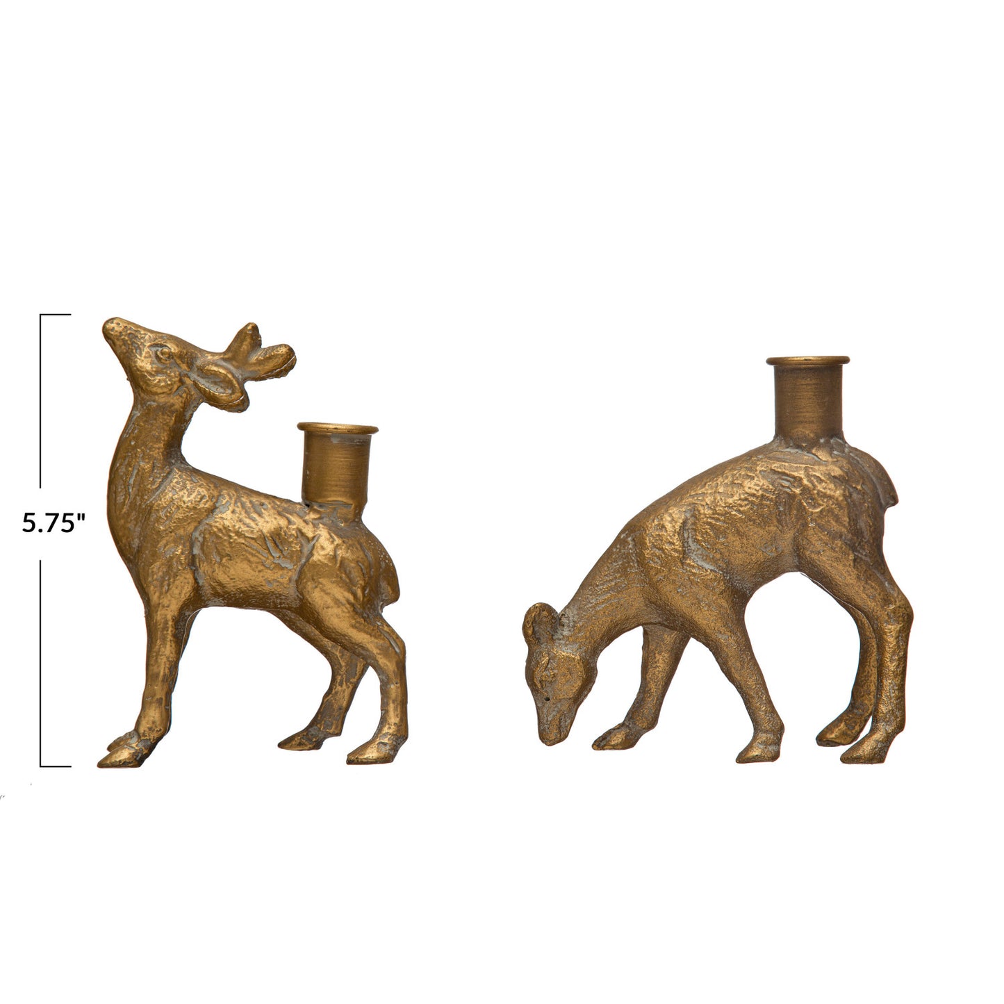 Gold Deer Taper Candle Holder