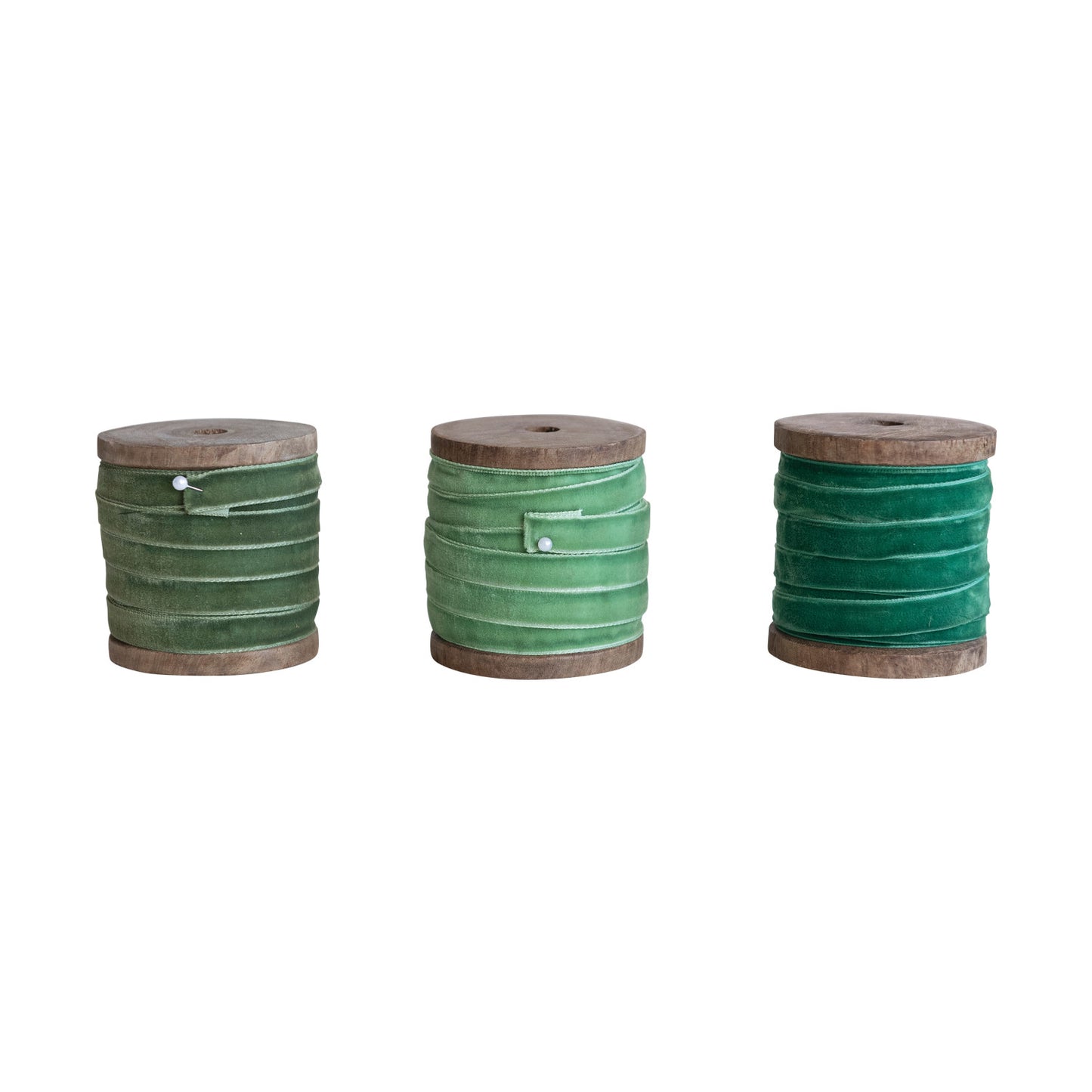 Velvet Ribbon on Wood Spools