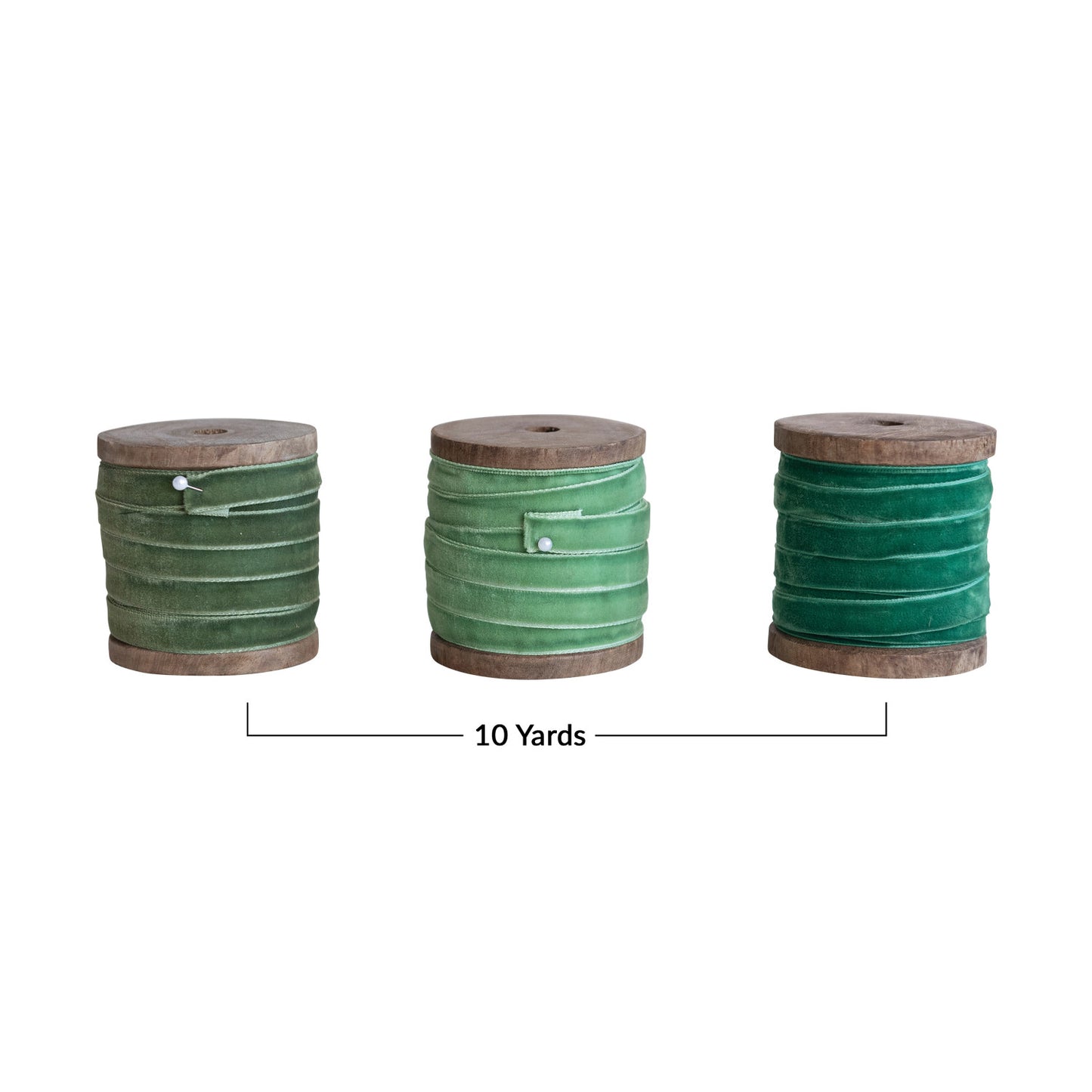Velvet Ribbon on Wood Spools