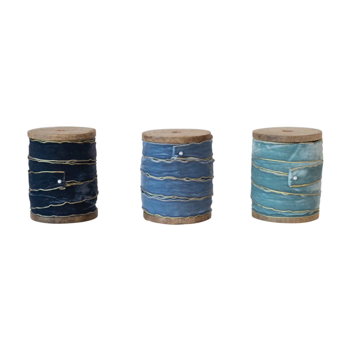 Velvet Ribbon on Wood Spools