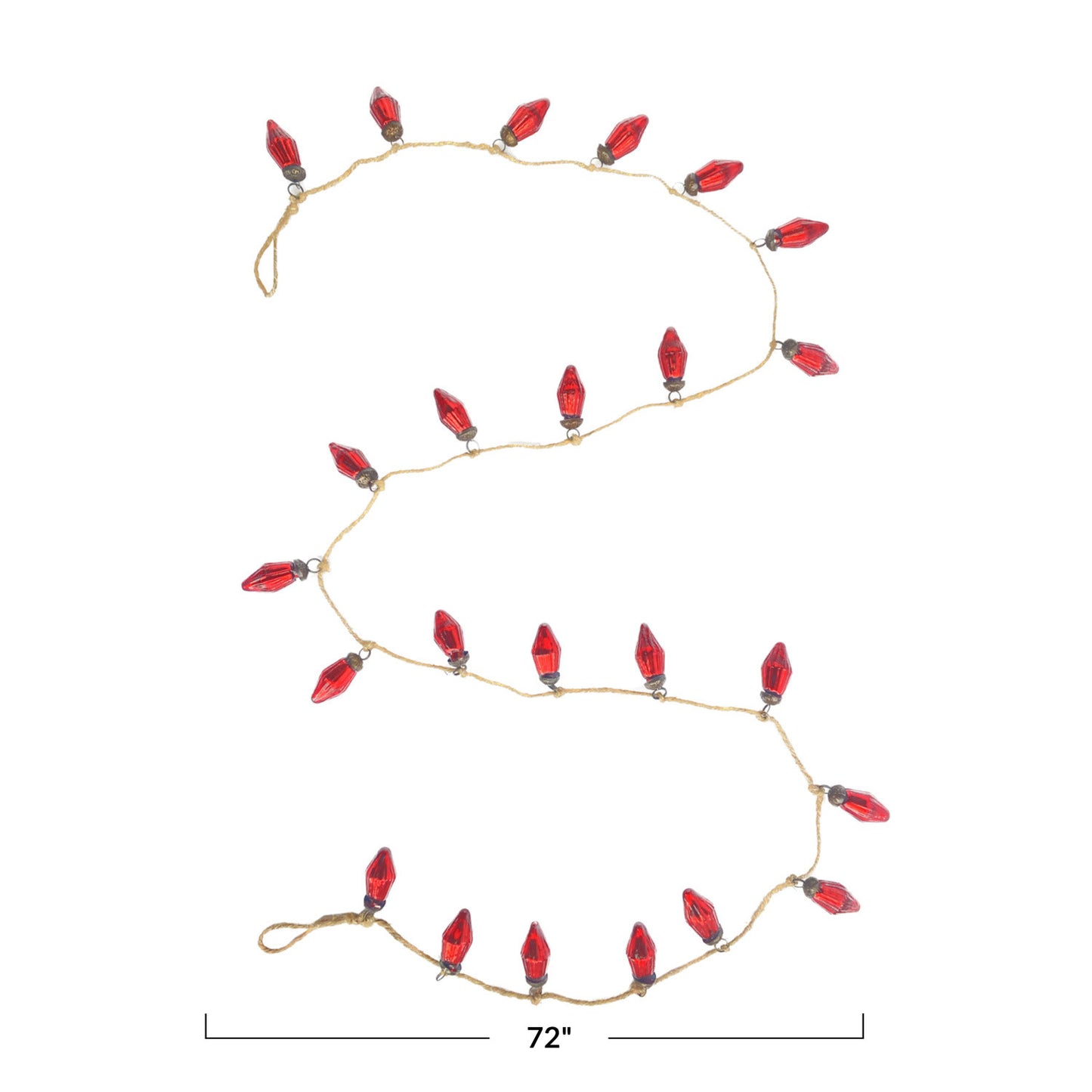 Embossed Red Mercury Glass Bulb Garland